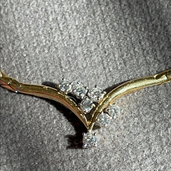 18k solid gold and Diamond necklace - Picture 6 of 6